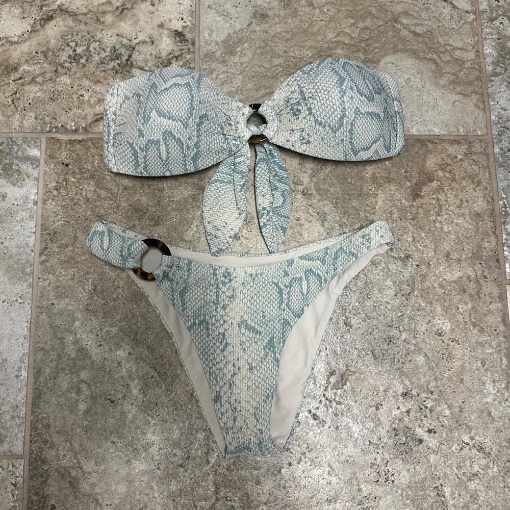 Snakeskin Print Bikini Set
